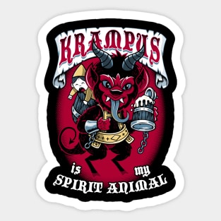 Krampus is My Spirit Animal - Creepy Cute Goth - Holidays Sticker